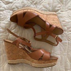 Brown platform heels